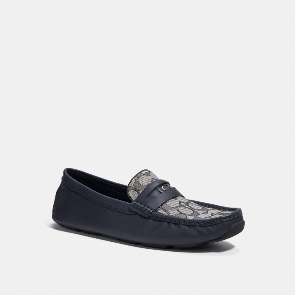 Coach Navy and Gray Loafers